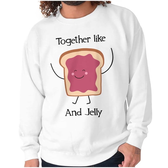 Kawaii Matching Couples Set PB and J Unisex Plus Fleece Graphic Sweatshirt Brisco Brands 2X