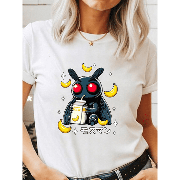 Kawaii Mothman Banana Milk Shake Carton Graphic up to Size 5XL Unisex T-Shirt