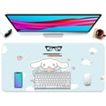 thumbnail image 1 of Kawaii Mouse Pad Cartoon Gaming Mouse Pad Cute Leather Desk Pad Protector Cartoon Gaming Mouse Pad Anime Office Desk Non-Slip PU Leather Desk Blotter (Blue, 35.4"x15.7"), 1 of 6