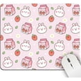 thumbnail image 1 of Kawaii Mouse Pad, Pink Square Mouse Pads for Desks Accessories Cute Rabbit with Strawberry Mousepads Milk Box Flower Mouse Mat Small Animal Mousepad for Wireless Mouse Washable Non-Slip Rubber, 1 of 6