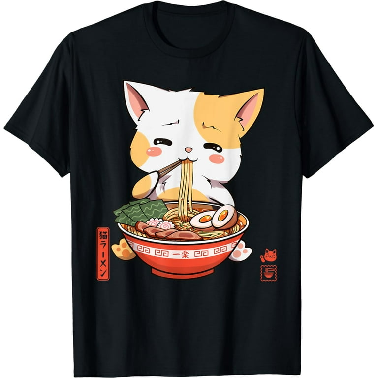 Kawaii Neko Ramen Cute Ramen Cat Japanese Noodle Funny Anime T-Shirt Kawaii Neko Ramen Cute Ramen Cat Japanese Noodle Funny Anime T-Shirt