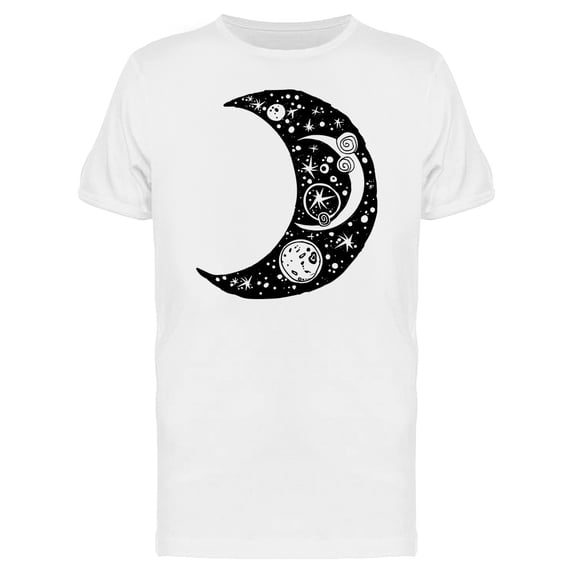 Kawaii Night Crescent Moon T-Shirt Men -Image by Shutterstock, Male Small