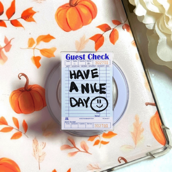 Kawaii Note Check Phone Grip, Cute Checklist Memo Design, Expandable Phone Grip Stand for iPhone Samsung
