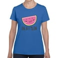 thumbnail image 1 of Kawaii One In A Melon Watermelon Graphic Women Royal Blue T-Shirt, Female Medium, 1 of 4