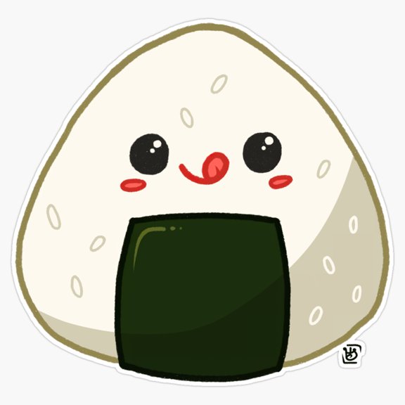 Kawaii Onigiri Japanese Rice Ball Cute Smiling Seaweed Wrap Triangle Snack Decal For Kids Bottle Sticker