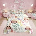 thumbnail image 1 of Kawaii Owl Bedding Set King Size,Cartoon Owl Floral Comforter Set,Cute Colorful Flower Quilt Bed Set Wildlife Animal Print Down Comforter with 2 Pillowcases, 1 of 7