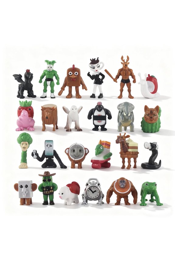 Kawaii PVC Anime Model 3cm Brain rot Tung Sahur Action Figure Set 24-Piece