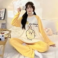 thumbnail image 1 of Kawaii Pajamas Suit Chiikawa Usagi Cotton Spring Hachiware Long Sleeves Pants Sleepwear Casual Homewear, 1 of 9