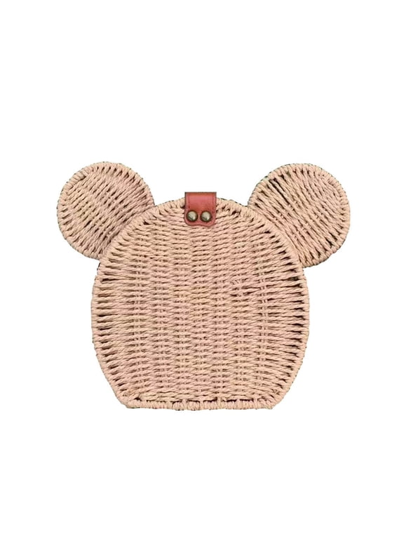 Kawaii Rattan Straw Shoulder Crossbody Bag Purse Cute Women's Handbag | Kawaii