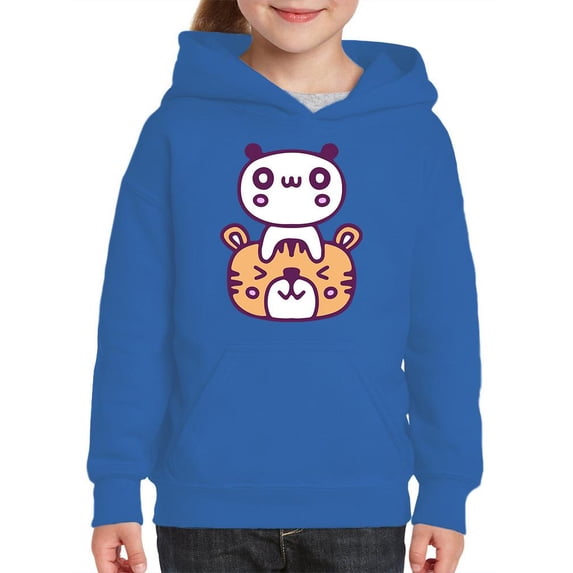 Kawaii Panda Tiger Friendship Hoodie Juniors -Image by Shutterstock, x-Large