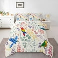 thumbnail image 1 of Kawaii Parrot Comforter Set Queen Size,Tropical Bird Parrot Bedding Set,Watercolor Floral Quilt Bed Set Wildlife Animal Flower Down Comforter with 2 Pillowcases, 1 of 6