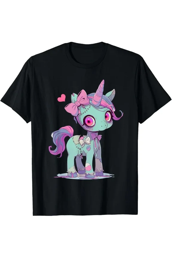 Kawaii Pastel Goth Creepy Cute Witchy Zombie Unicorn T-Shirt Unisex S-5XL Hot Trending Shirt, Vintage Birthday Gift