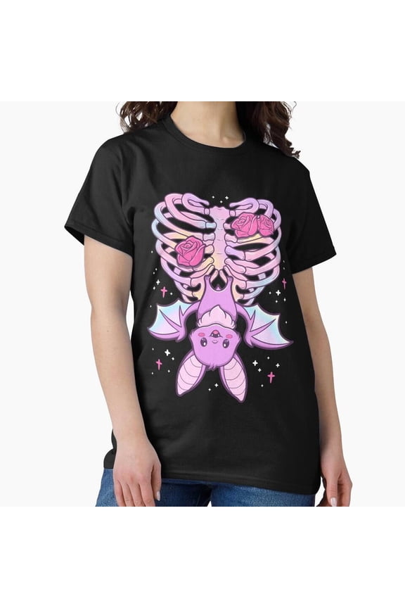 Kawaii Pastel Goth Cute Creepy Bat Aesthetic Graphic H23676 T-Shirt, for Men and Women, Up to Size 5XL