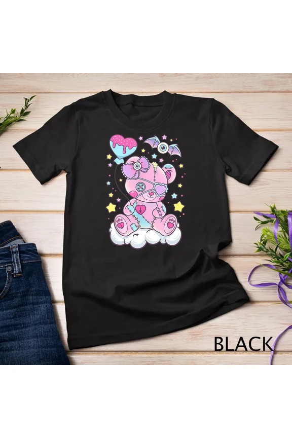 Kawaii Pastel Goth Cute Creepy Teddy Bear T-Shirt Unisex T-shirt, up to size 5XL