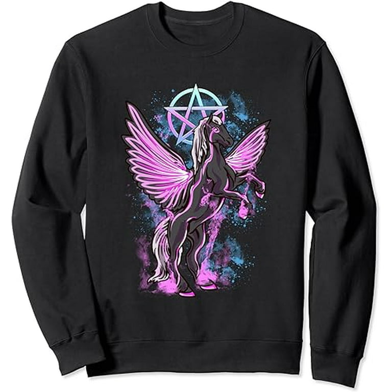 Kawaii Pastel Goth Horse Gothic Pegasus Mystic Sweatshirt,Soft and