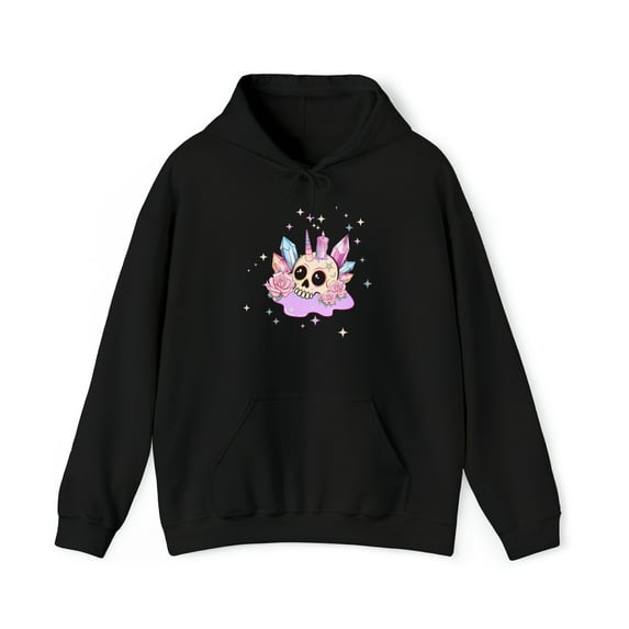 Kawaii Pastel Goth Unicorn Skull Hoodie, Harajuku Pastel Goth Skull Hoodie