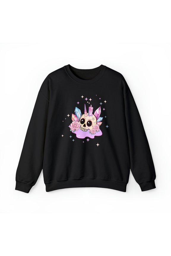 Kawaii Pastel Goth Unicorn Skull Shirt, Harajuku Pastel Goth Skull Shirt