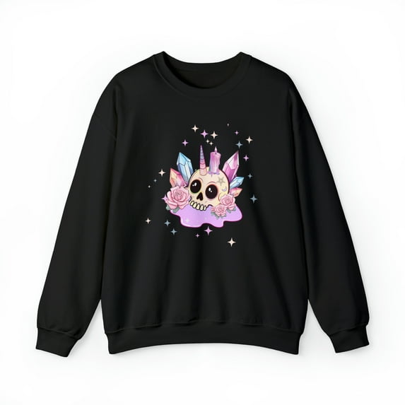 Kawaii Pastel Goth Unicorn Skull Shirt, Harajuku Pastel Goth Skull Shirt