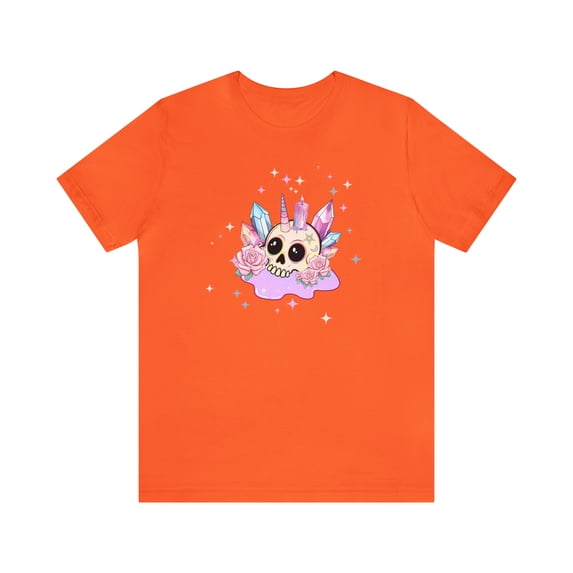 Kawaii Pastel Goth Unicorn Skull T-Shirt, Cute Kawaii Halloween Shirt