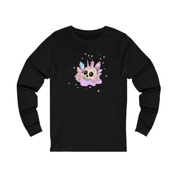 Kawaii Pastel Goth Unicorn Skull T-Shirt, Harajuku Pastel Goth Skull Shirt
