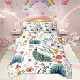 thumbnail image 1 of Kawaii Peacock Comforter Set 7 Piece Bed in a Bag Twin,Mushroom Floral Cartoon Animal Bedding Sets Watercolor Flowers Leaves Sheet Set with Comforter, 1 of 5