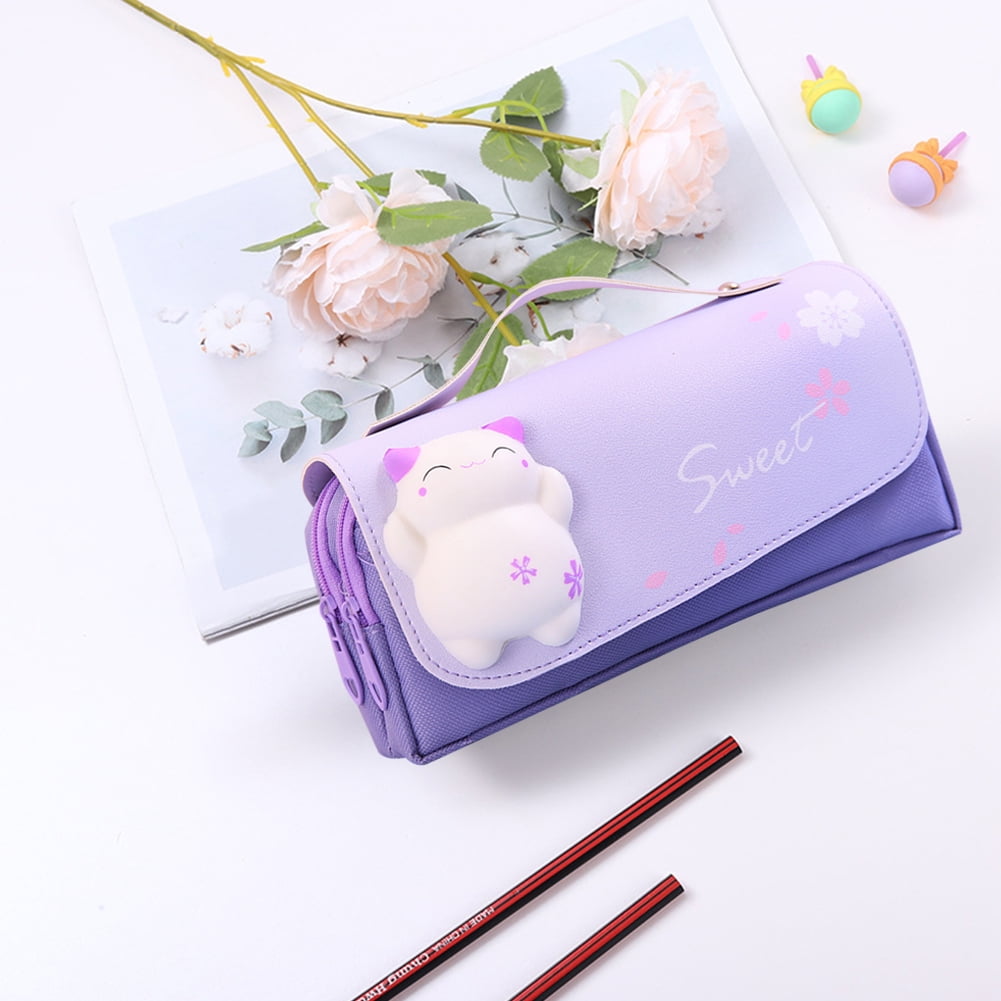 Kawaii Purple Pencil Cases Large Capacity Pen Bag Pouch - Temu