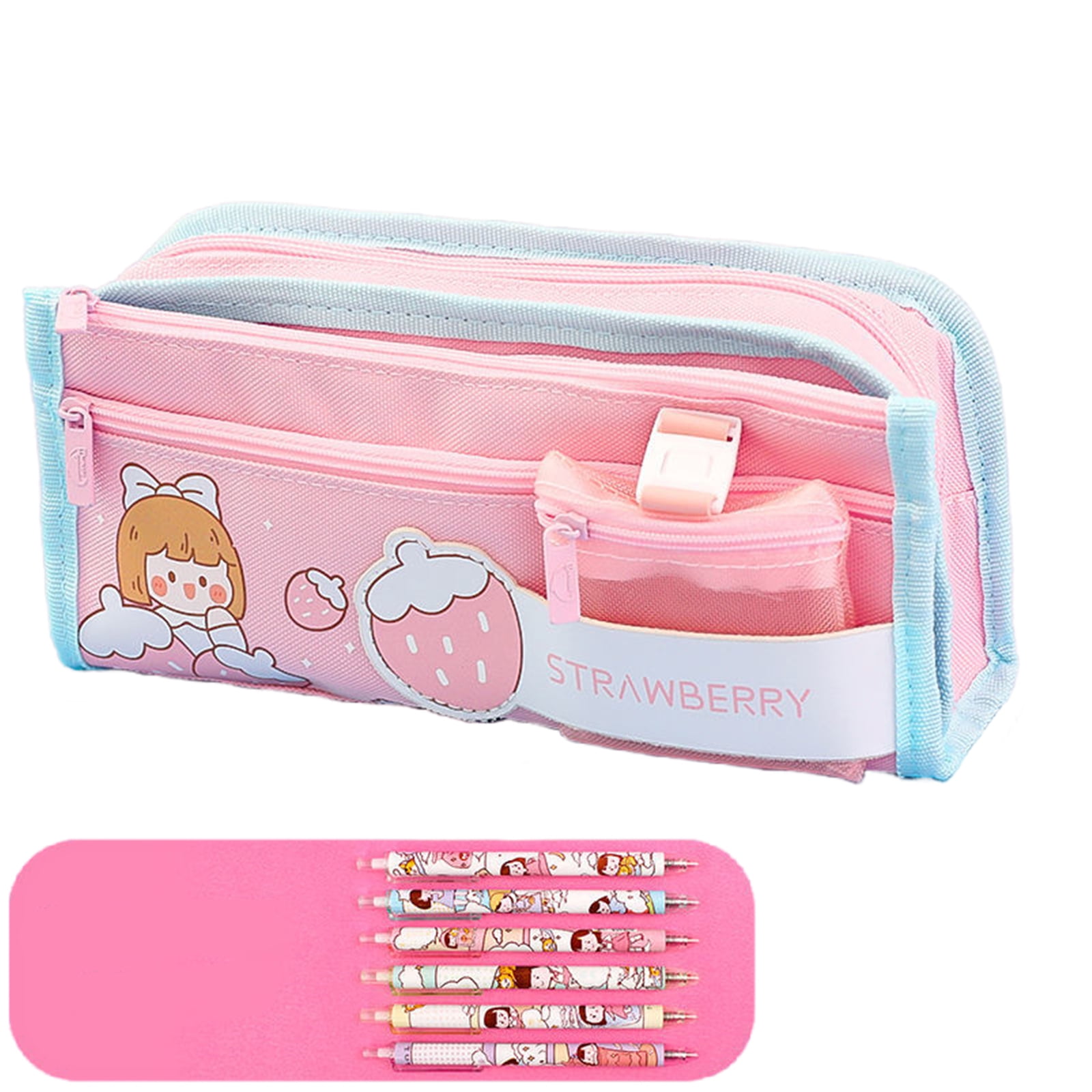 LEDAOU Cute Pencil Case for Kids Girls Boys Pencil Pouch kawaii Pen Pencil  Box Bag Holder for School Students