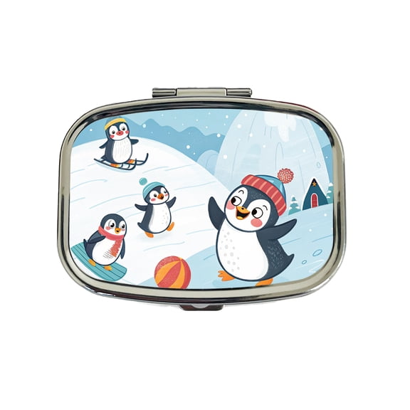 Kawaii Penguins Small Travel Handbag Pill Box Case