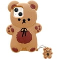 thumbnail image 1 of Kawaii Phone Cases Apply to iPhone 14,Cute Cartoon Bear Phone Case with Keychain Teddy Bear Phone Case 3D Case Soft Silicone Shockproof Cover Women Girls for iPhone 14, 1 of 10