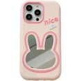 thumbnail image 1 of Kawaii Phone Cases Apply to iPhone 14,Cute Cartoon Bunny Phone Case 3D Funny Pink Babbit Mirror Case for Women Girls Soft Silicone Shockproof Cover for iPhone 14, 1 of 13