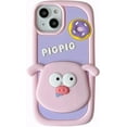 thumbnail image 1 of Kawaii Phone Cases Apply to iPhone 14,Cute Cartoon Pig Phone Case 3D Funny Purple Pig Case for Women Girls Soft Silicone Shockproof Cover for iPhone 14, 1 of 14