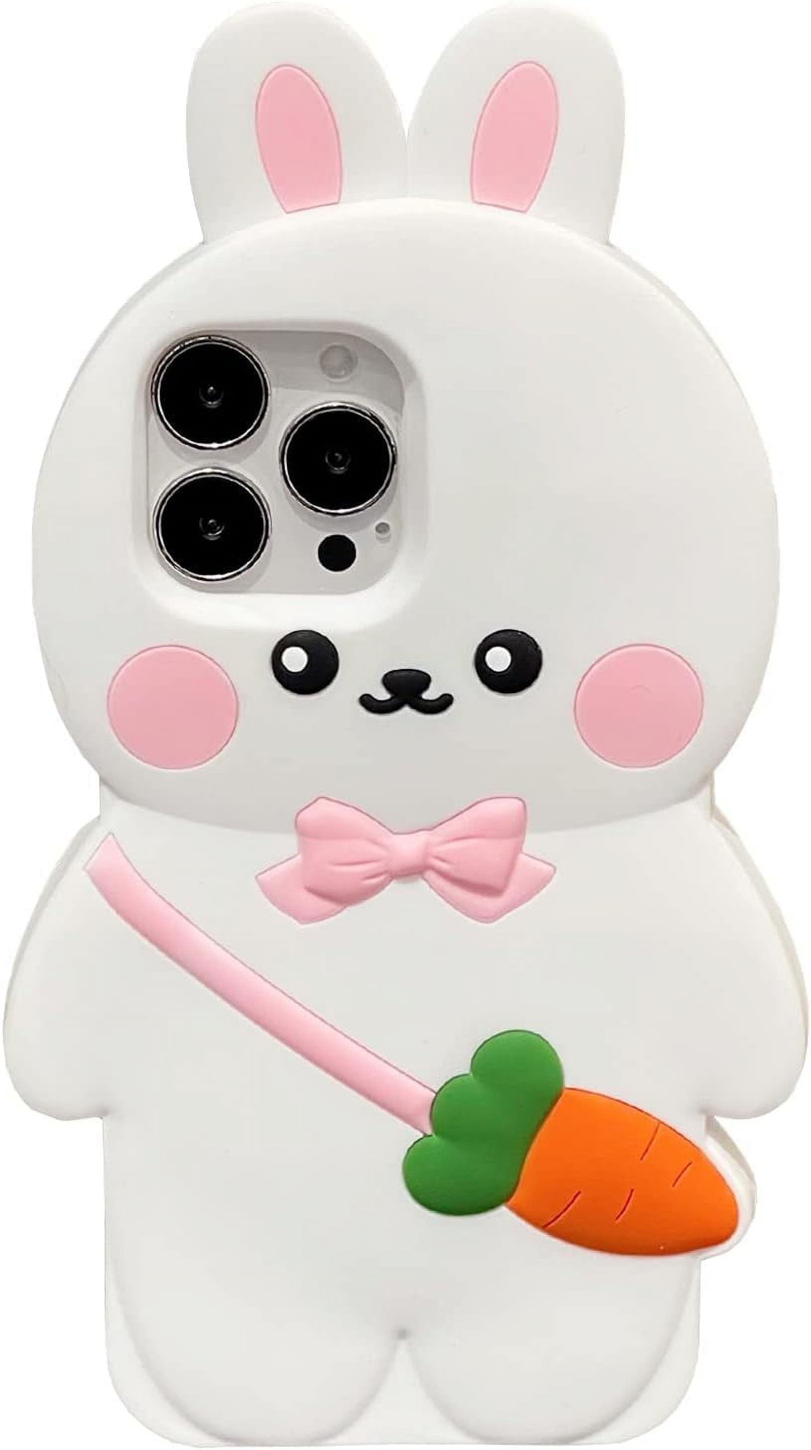 Kawaii Phone Cases Apply to iPhone 14 Pro,Cute 3D Cartoon Bunny Phone ...