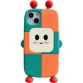 thumbnail image 1 of Kawaii Phone Cases Apply to iPhone 14 Pro Max,Cute Cartoon Robot Case with Keychain Funny Case 3D iPhone 14 Pro Max Case Soft Silicone Shockproof Cover for Women Girls, 1 of 14