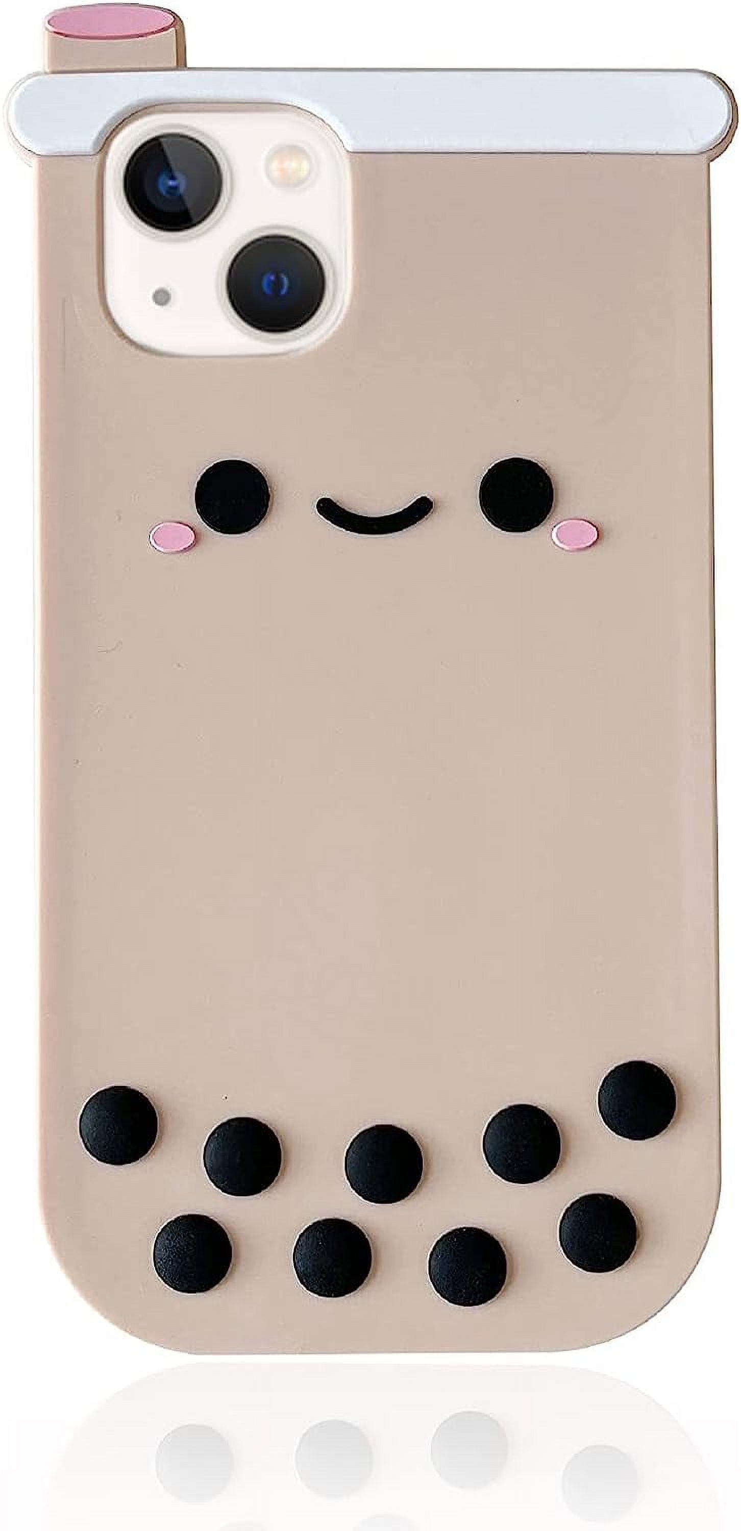 Kawaii Phone Cases Apply to iPhone 15 Pro,Cute 3D Cartoon Boba Milk Tea  Phone Cover Soft Silicone Funny Bubble Pearl Case for Women Girls  Shockproof ...