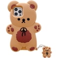 thumbnail image 1 of Kawaii Phone Cases Apply to iPhone XR,Cute Cartoon Bear Phone Case with Keychain Teddy Bear Phone Case 3D Case Soft Silicone Shockproof Cover Women Girls for iPhone XR, 1 of 9