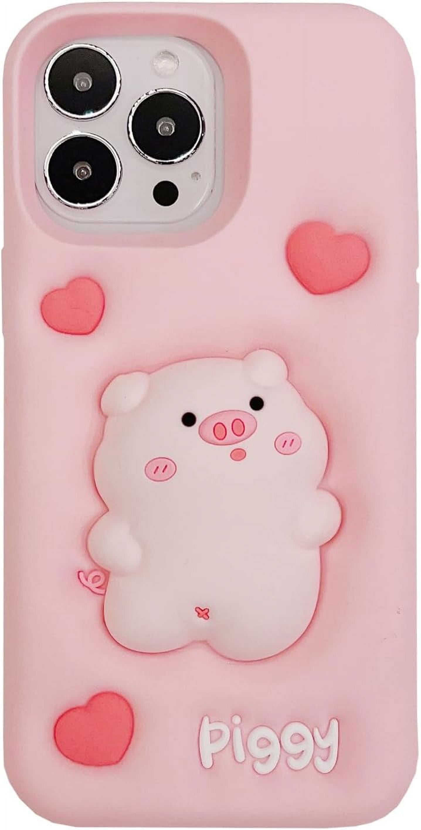 Kawaii Phone Cases Apply to iPhone 14,Cute Cartoon Pig Phone Case 3D Funny  Pink Pig Case for Women Girls Soft Silicone Shockproof Cover for iPhone 14