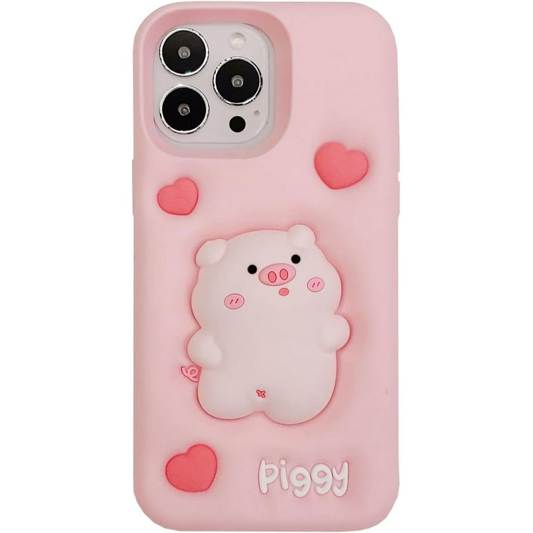 Kawaii Phone Cases Apply to iPhone 14,Cute Cartoon Pig Phone Case 3D Funny  Pink Pig Case for Women Girls Soft Silicone Shockproof Cover for iPhone 14  