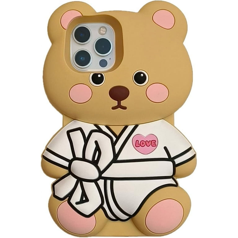 Kawaii Phone Cases for iPhone 12 Pro Max,Cute 3D Cartoon Bear