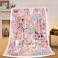 thumbnail image 1 of Kawaii Pig Blanket Cute Pig Flannel Plush Throw Blanket Cozy Lightweight Pig Decor Fleece Bedding Stuff Animal Blanket Gifts for Pig Lover Girls Boys Kids Adults Women Bed Travel 50"x60", 1 of 6