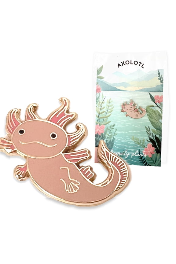Kawaii Pink Axolotl Enamel Pin - Adorable Axolotl Lover Gift