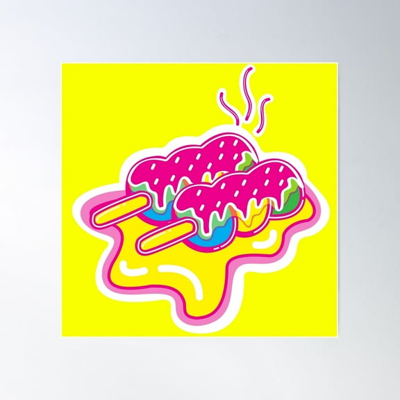 Kawaii Pink Dango Poster Wall Art, Modern Wall Decor For Living Room Bedroom, 30x30 UNFRAMED