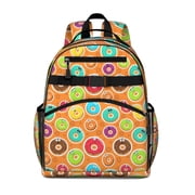 Kawaii Pink Donut Party Student Backpack Featuring Colorful Doughnut and Dessert Designs Spacious and Water-Resistant Book Bag with Chest Strap and Padded Shoulders