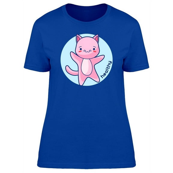 Kawaii Pink Healthy Kitten T-Shirt Women -Image by Shutterstock, Female Large