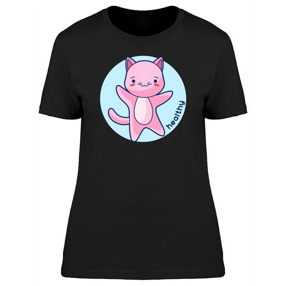 Kawaii Pink Healthy Kitten T-Shirt Women -Image by Shutterstock, Female XX-Large