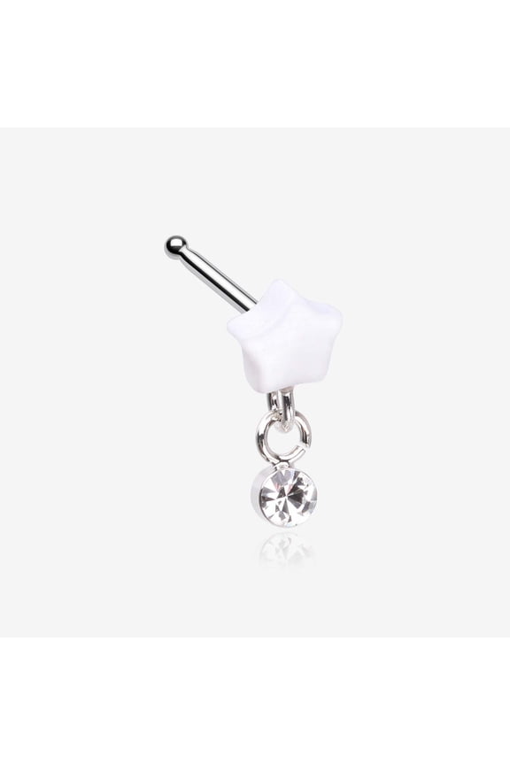 Kawaii Pop Fluffy Star Dangle Sparkle Nose Stud Ring