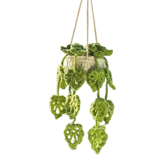 Kawaii-Potted Crocheted Flower Car Accessories Handmade Crochet Decor-Interior Cute Ornamentos