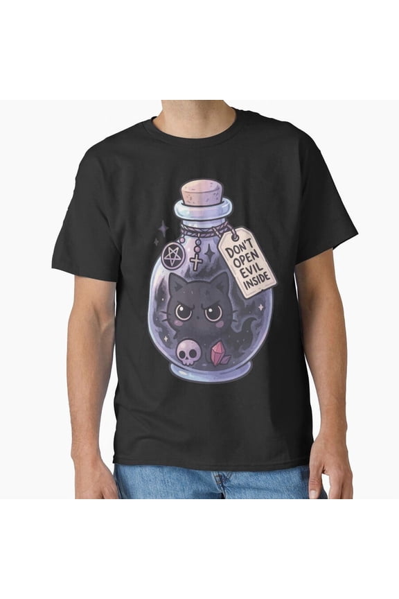 Kawaii Pure Evil Cat Inside Pastel Goth H34402 T-Shirt, for Men and Women, Up to Size 5XL