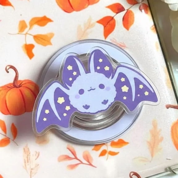 Kawaii Purple Bat Magnetic Phone Grip Cute Halloween Magnetic Pop Socket & Stand