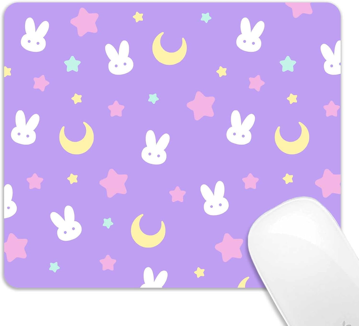 Kawaii Purple Mouse Pad, Cute Rabbit Bunny Stars Mousepad for Home ...