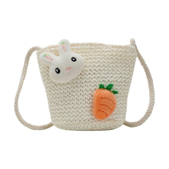 Kawaii Purse Wallets Aesthetic Small Straw Woven Crossbody Bag for Bear Keychains Kawaii Gift for Women Teen Girls Easter Baskets Bag for Kids